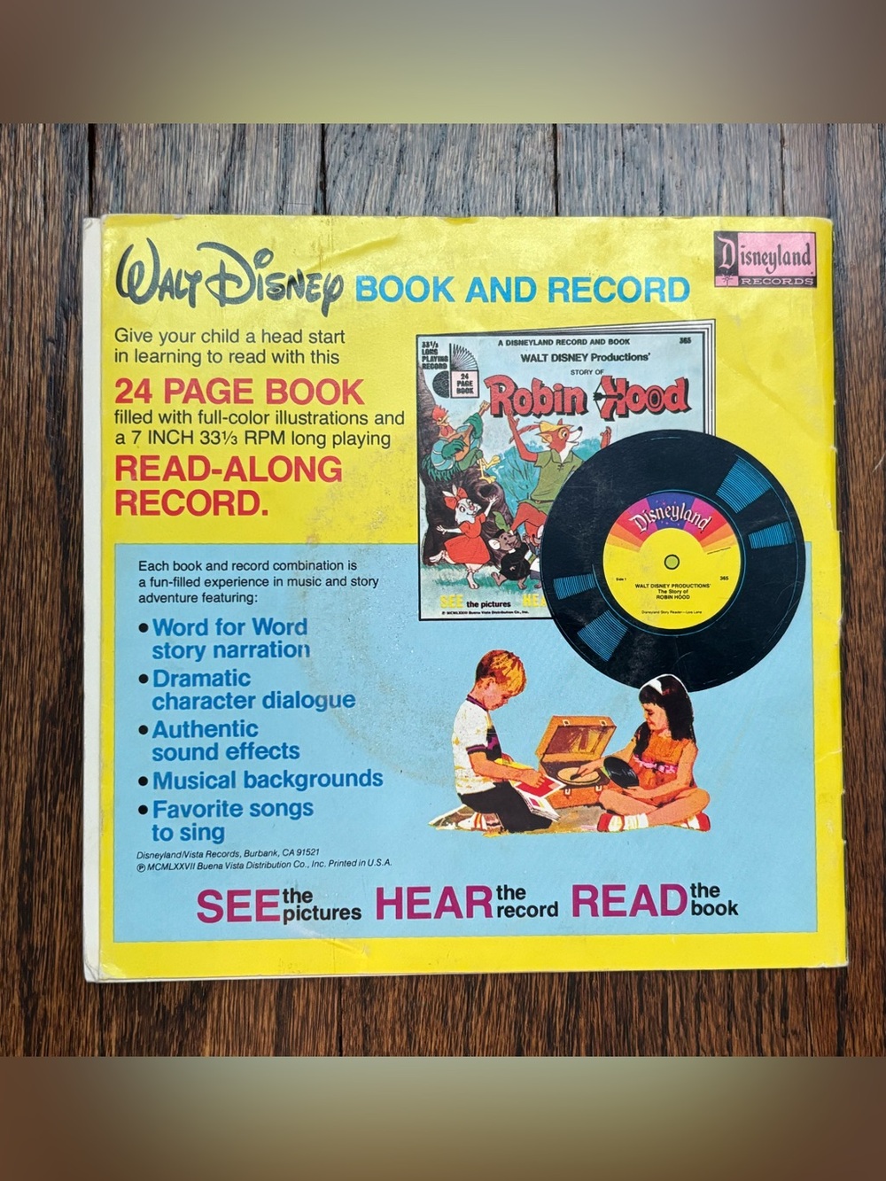 Vintage 1977 Walt Disney Pete Dragon Book & Record # 369 - Picture 2 of 4